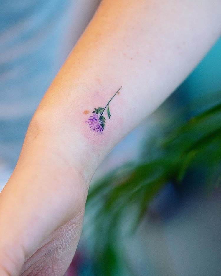 12 Amazing BIRTH FLOWERS & BEST BIRTHDAY FLOWER TATTOO IDEAS 18 Aster Tattoo