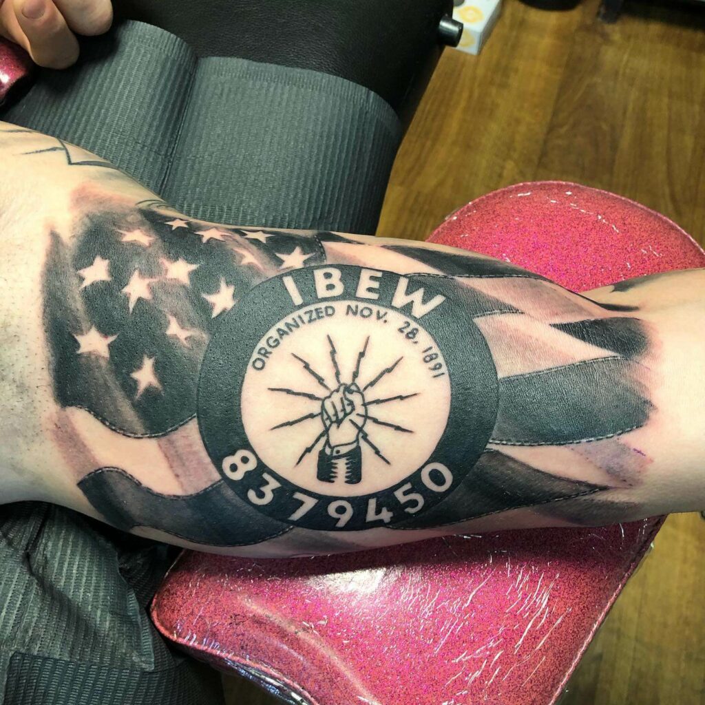 12+ Lineman Tattoo Ideas To Inspire You! 12 Symbolic Lineman Tattoo With American Flag