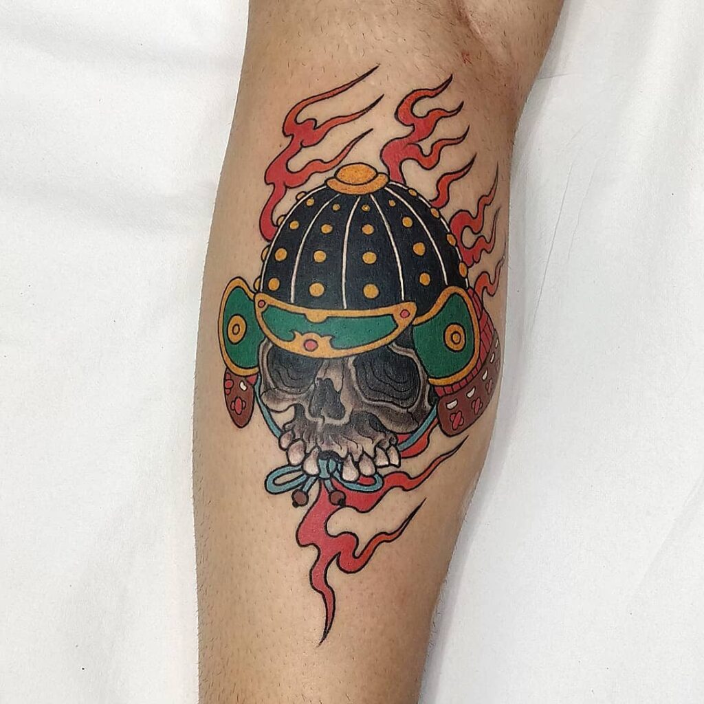 10 AMAZING SAMURAI TATTOO IDEAS + MEANINGS 14 Samurai Helmet Tattoo