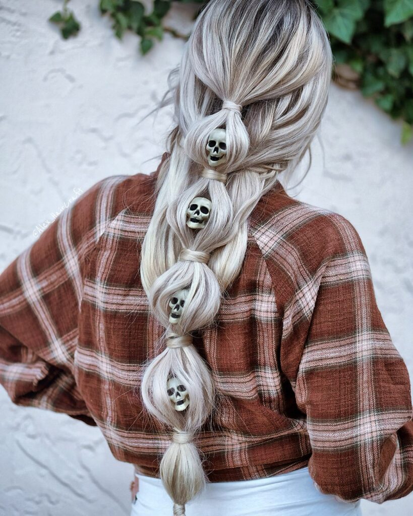 30 Spooky Halloween Hairstyles Ideas to Experiment with in 2024 15 Skeletons in Your Hair, Not Your Closet