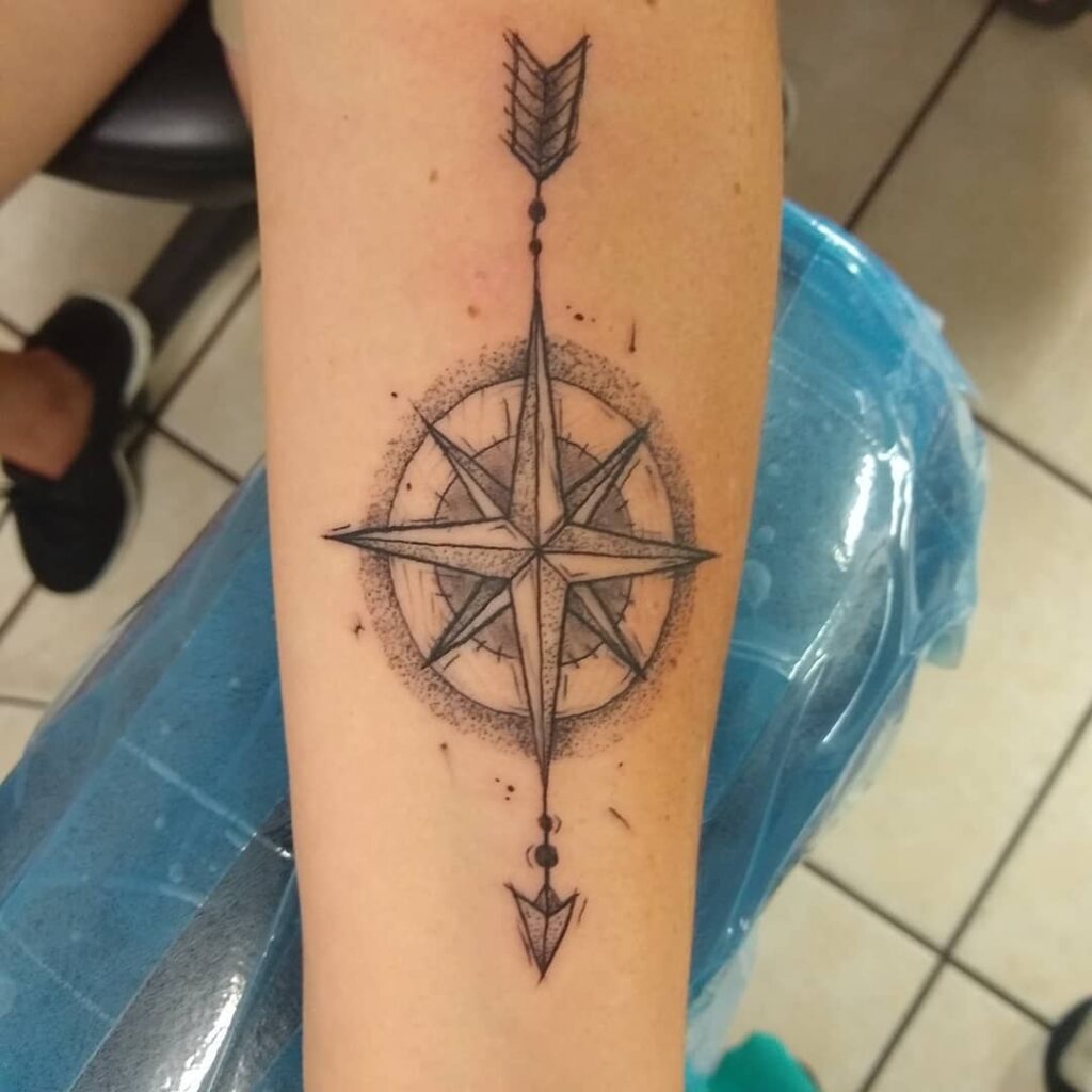 AMAZING COMPASS TATTOOS + THEIR MEANINGS - UPDATED FOR 2024 21 Sketchy Compass Tattoos