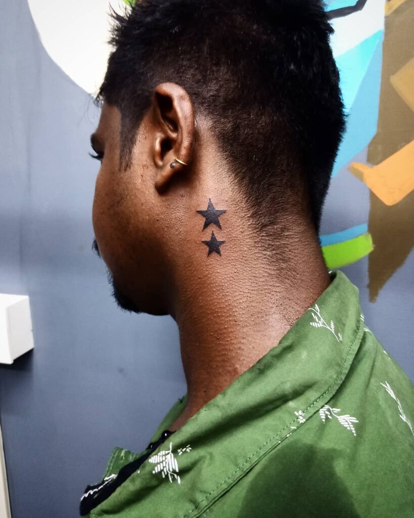 90 Latest Neck Tattoo Ideas To Inspire You In 2024! 22 Star Neck Tattoo