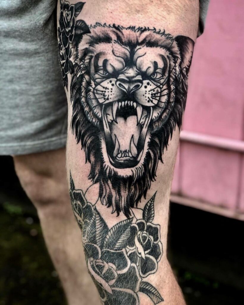 11+ Roaring Lion Tattoo Ideas That Will Blow Your Mind! 14 Traditional Lion Tattoo