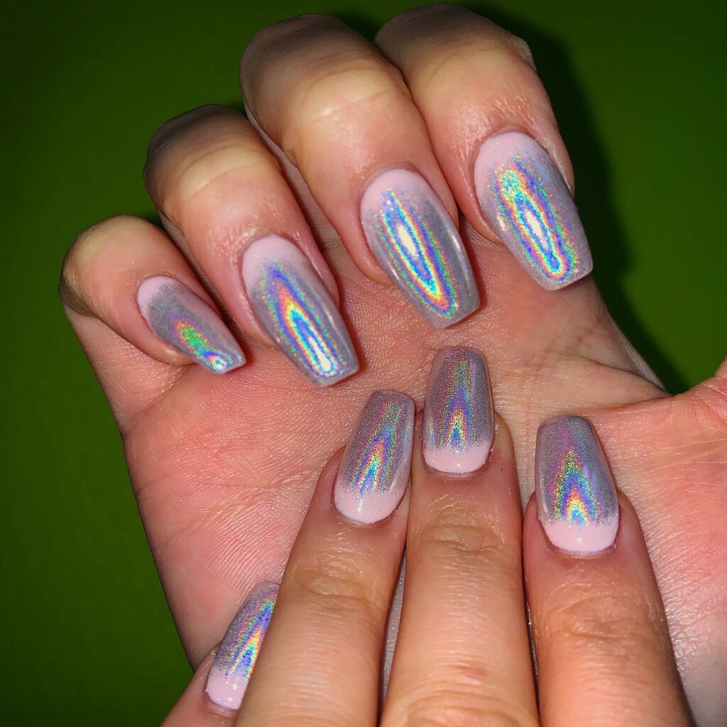 Shimmer with 30 Holographic Nail Designs in 2024 36 Holographic Pink Base Nail