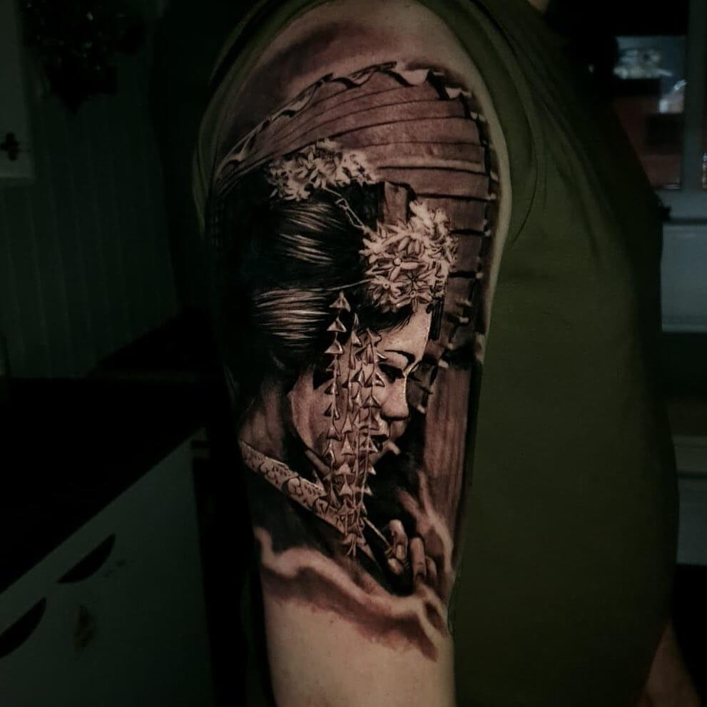 11+ Geisha Tattoo Sketch Ideas You’ll Have To See To Believe! 16 Beautiful Inked Geisha Tattoo Sketch