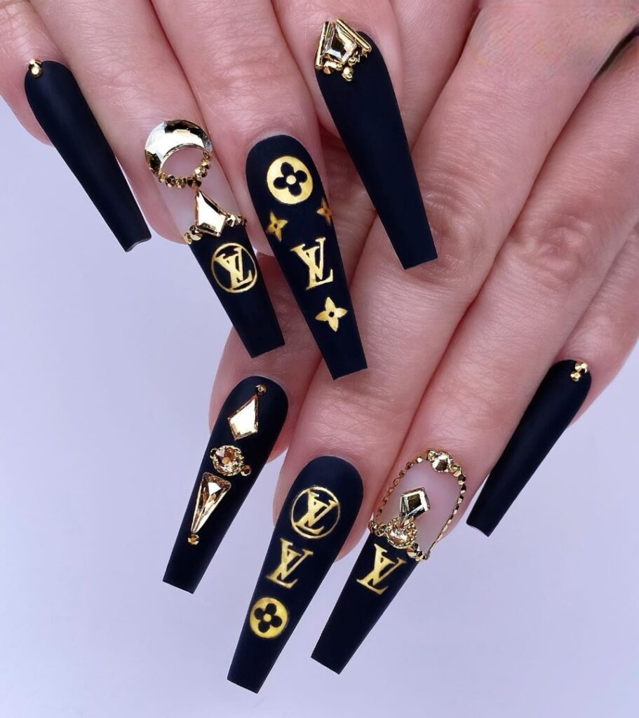 40 Latest Black Coffin Nail Designs To Try In 2024! 10 Brand Love On Your Nails