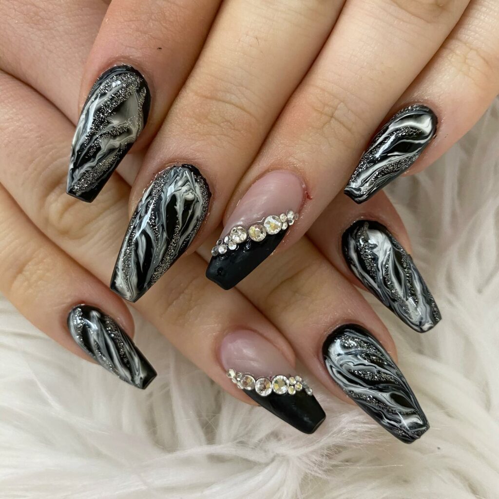 40 Latest Black Coffin Nail Designs To Try In 2024! 40 Classy Meets Glam