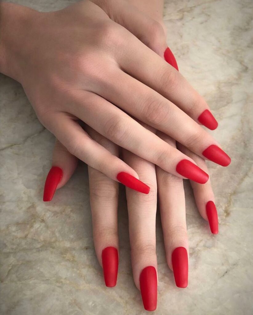 20 Latest Red Matte Nail Ideas To Try In 2024! 24 Red Matte Coffin Nails