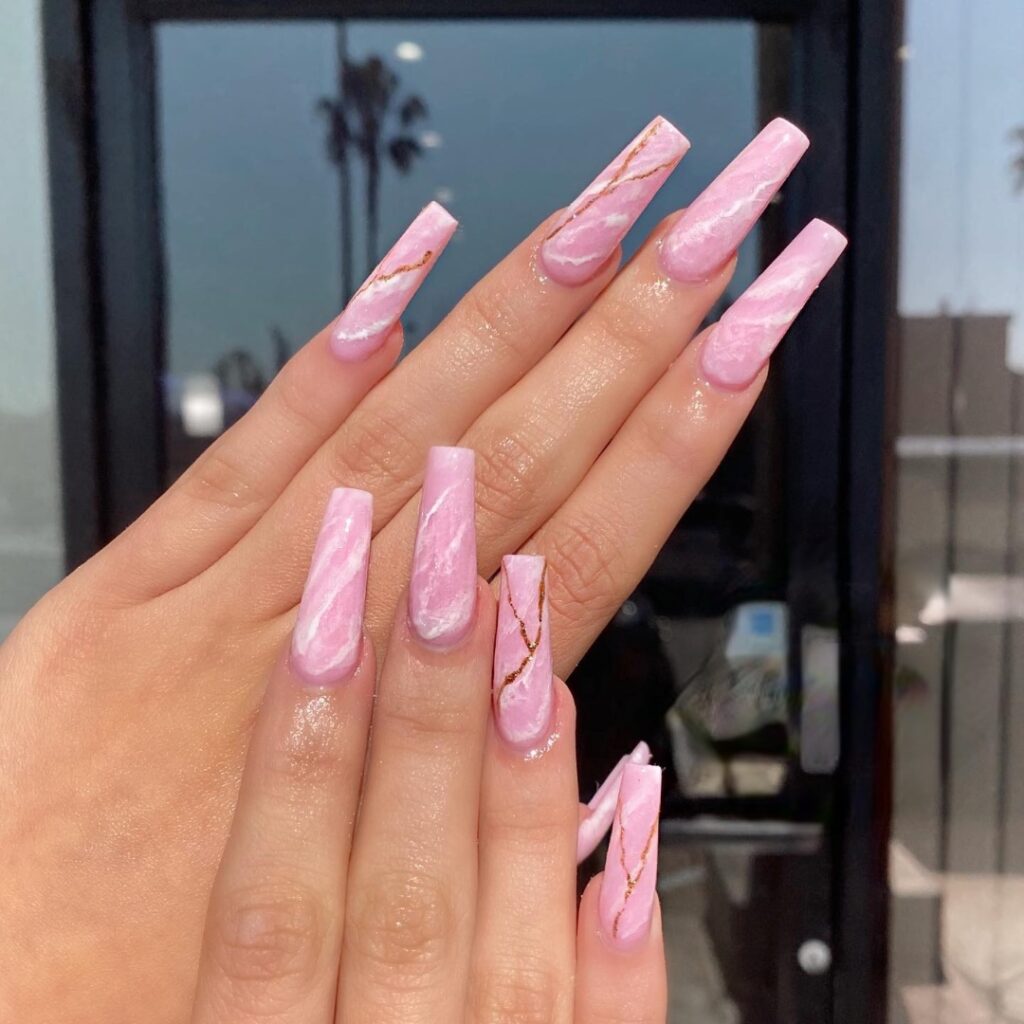 Discover 35 Pink Marble Nail Designs of 2024 25 Rose Pink