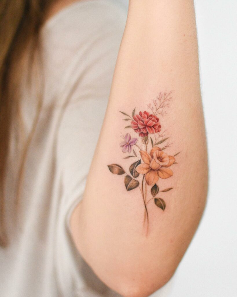 12 Amazing BIRTH FLOWERS & BEST BIRTHDAY FLOWER TATTOO IDEAS 11 Violet Tattoo