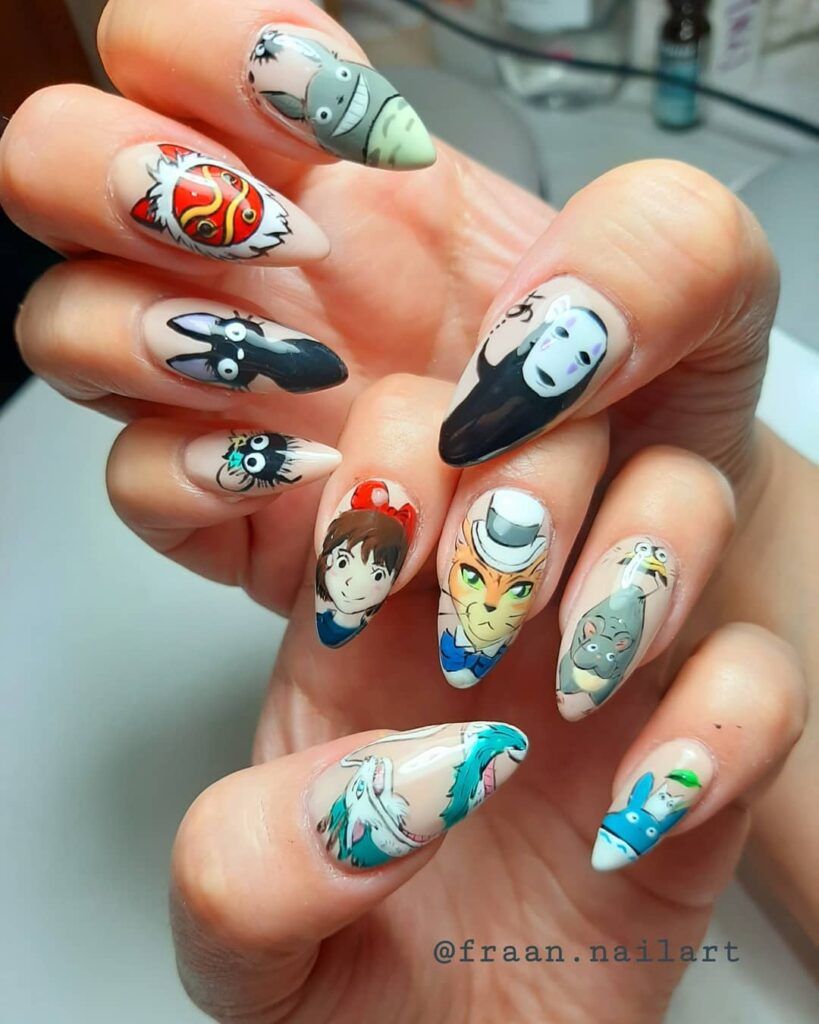 Embrace 40 Anime Nail Designs in 2024 36 Studio Ghibli Nails