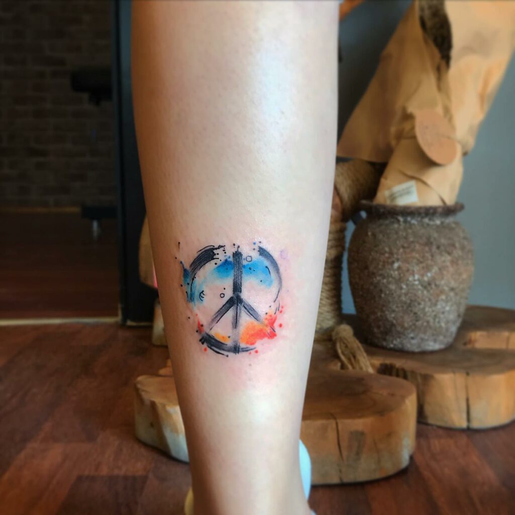 Amazing Peace Sign Tattoo Ideas To Inspire You in 2024 17 Neo Traditional Peace Sign Tattoos