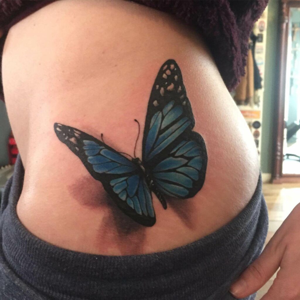 11+ Butterfly Hip Tattoo Ideas That Will Blow Your Mind! 13 3D Butterfly Hip Tattoo