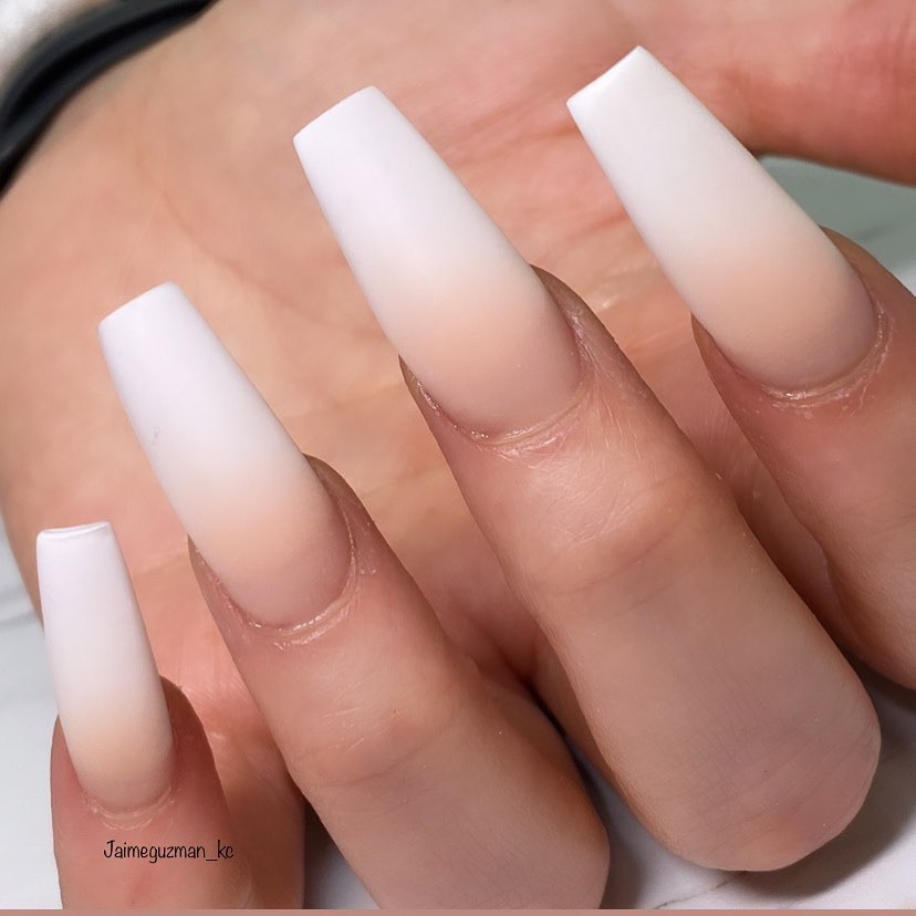 44 Latest White Nail Ideas To Try In 2024! 16 Matte Ombre White Nails for a Soft, Gradient Effect