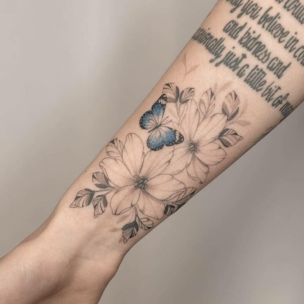 11+ Black And Blue Butterfly Tattoo Ideas That Will Blow Your Mind! 18 A Butterfly In The Garden