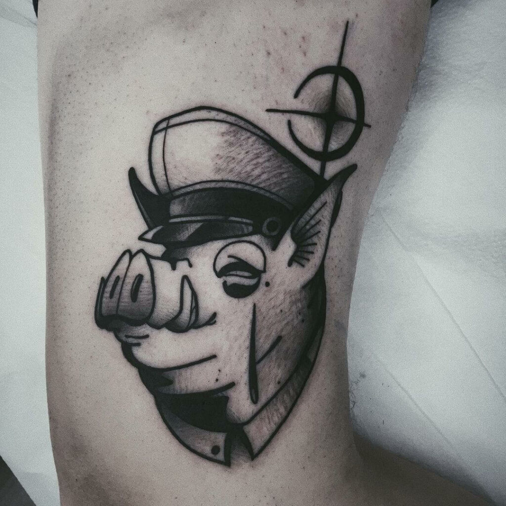 11+ Correctional Officer Tattoo Ideas That Will Blow Your Mind! 11 A Cute Piggy Correctional Officer Tattoo