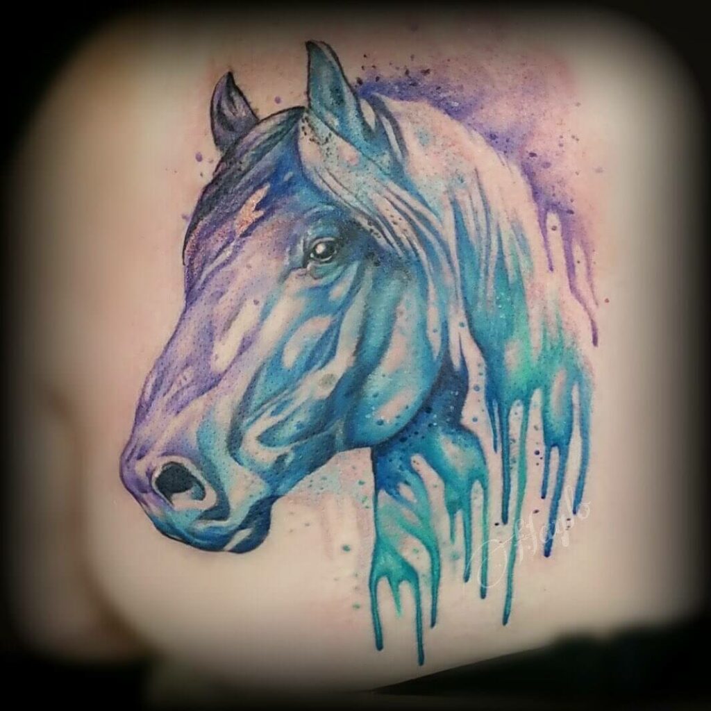 11+ Horse Watercolor Tattoo Ideas That Will Blow Your Mind! 18 A Fine Example of Freehand Horse Tattoos