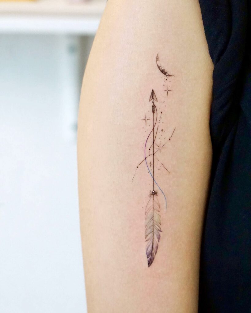 11+ Taurus Tattoo Simple Ideas That Will Blow Your Mind! 11 A Geometric Taurus Arrow Tattoo