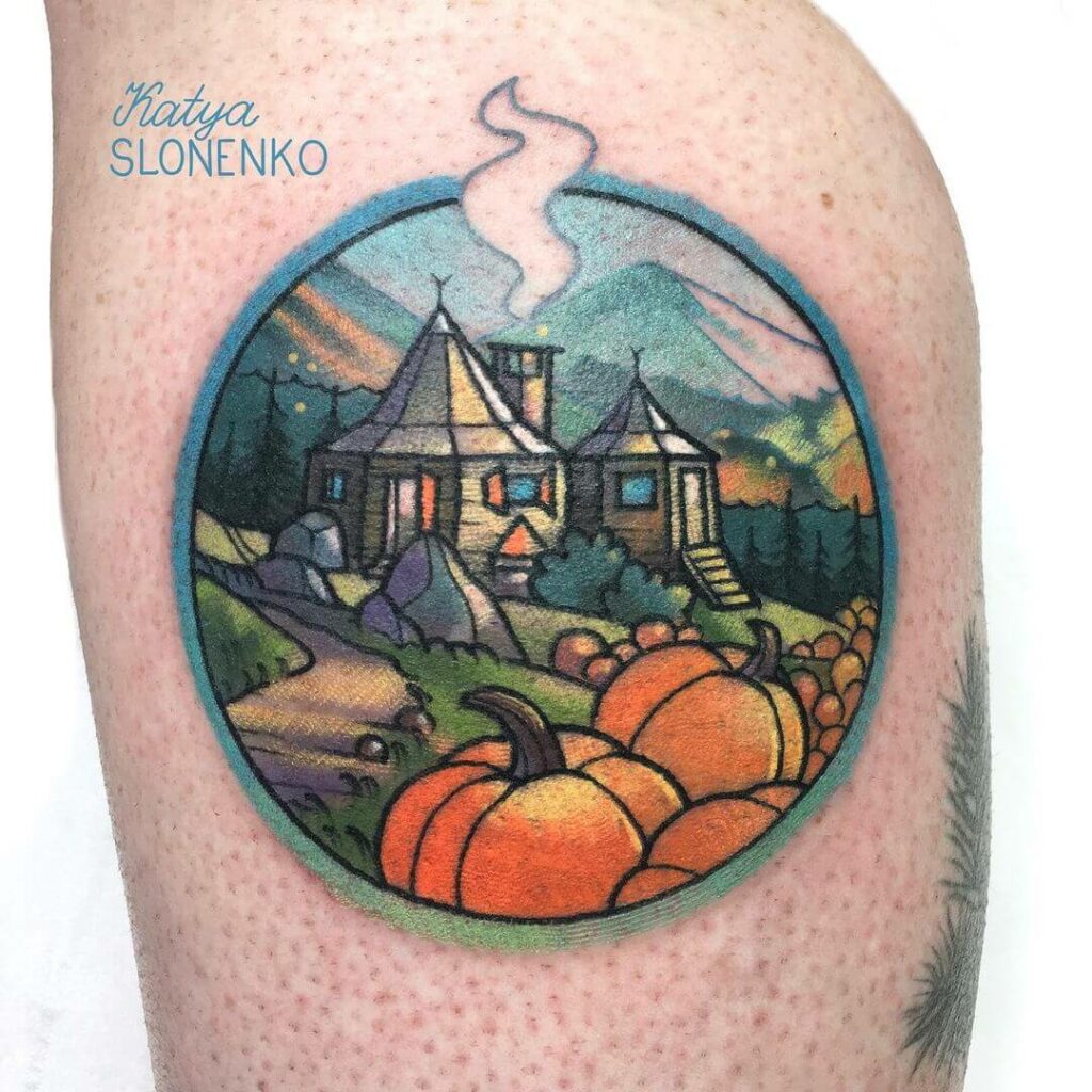 11+ Cute Pumpkin Tattoo Ideas That Will Blow Your Mind! 20 A Harry Potter-Themed Pumpkin Tattoo