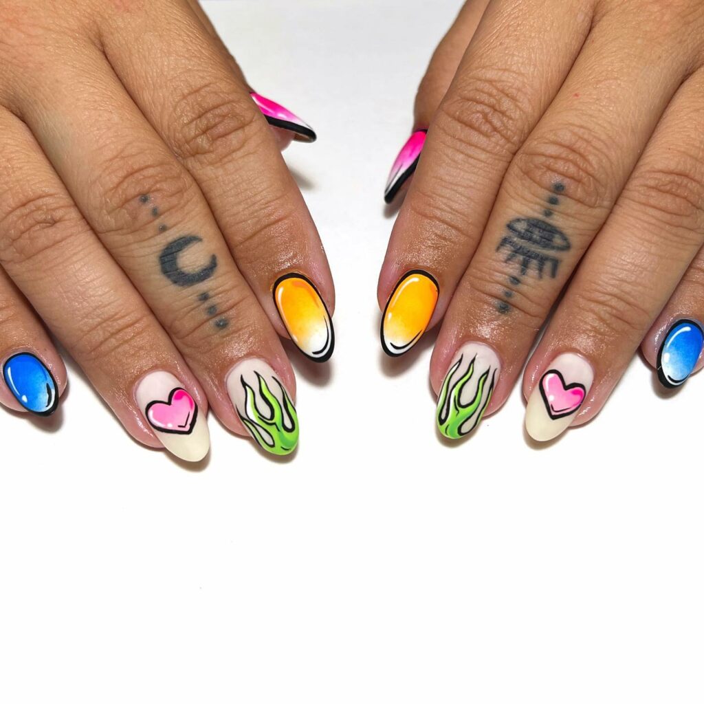 44 Latest Pop Art Nail Designs To Try In 2024! 27 A Kaleidoscope of Pop Art Nail Elegance