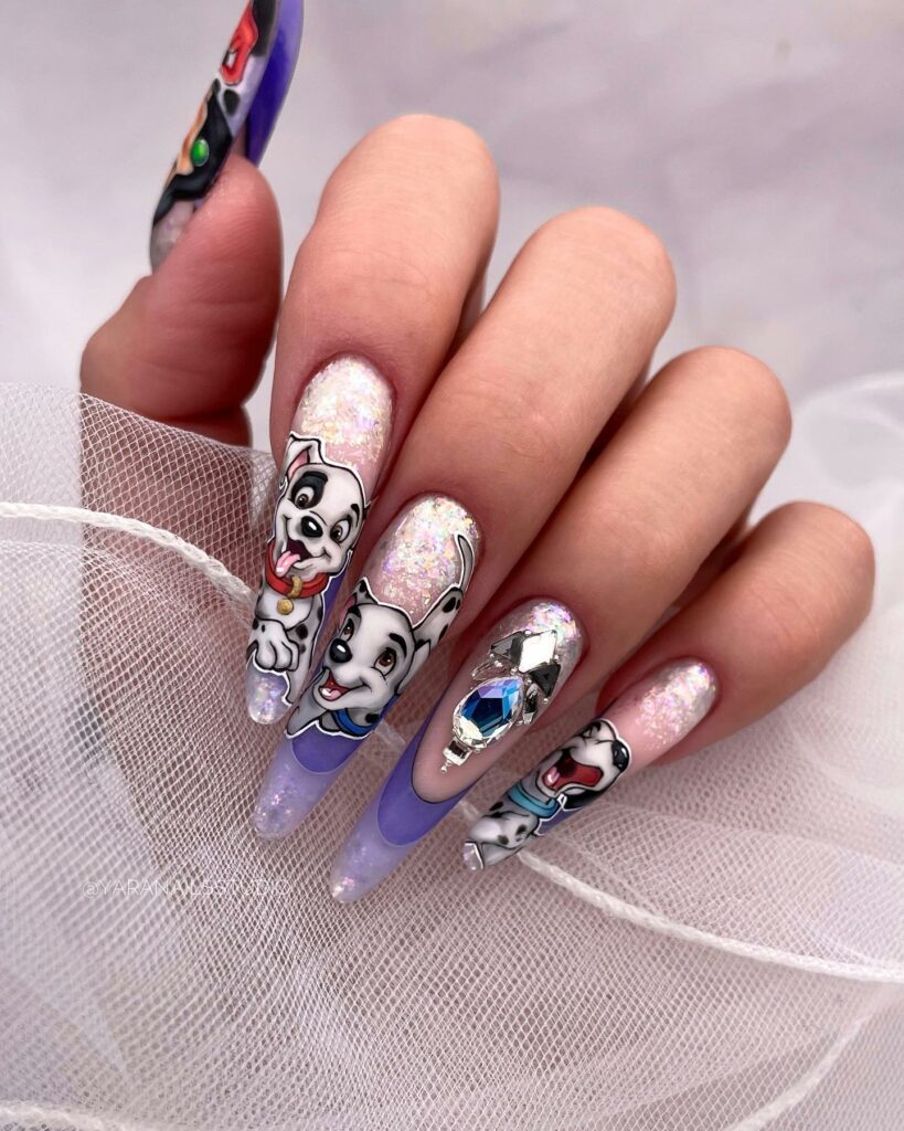 Immerse in Magic with 33 Disney Christmas Nail Ideas in 2024 17 Pastel Dreams Meets Animated Charm
