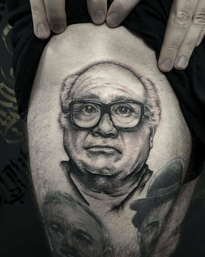 11+ Danny DeVito Tattoo Ideas That Will Blow Your Mind! 20 A Naturalistic Portrait Tattoo Of Danny DeVito
