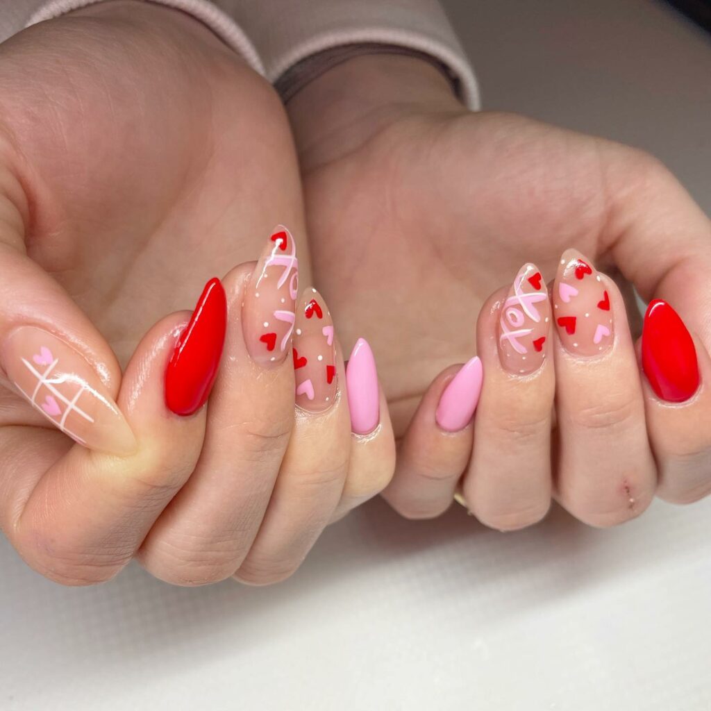 37 Latest Red And Pink Nail Design Ideas To Try In 2024! 41 A Symphony of Red and Pink on Your Nails