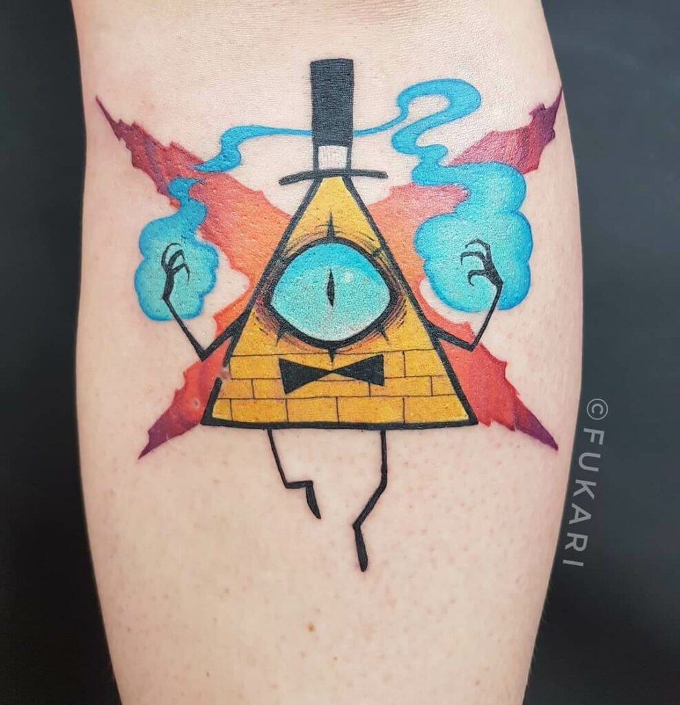 10+ Gravity Falls Tattoo Ideas That Will Blow Your Mind! 15 A Tattoo Of Bill Cipher From Gravity Falls