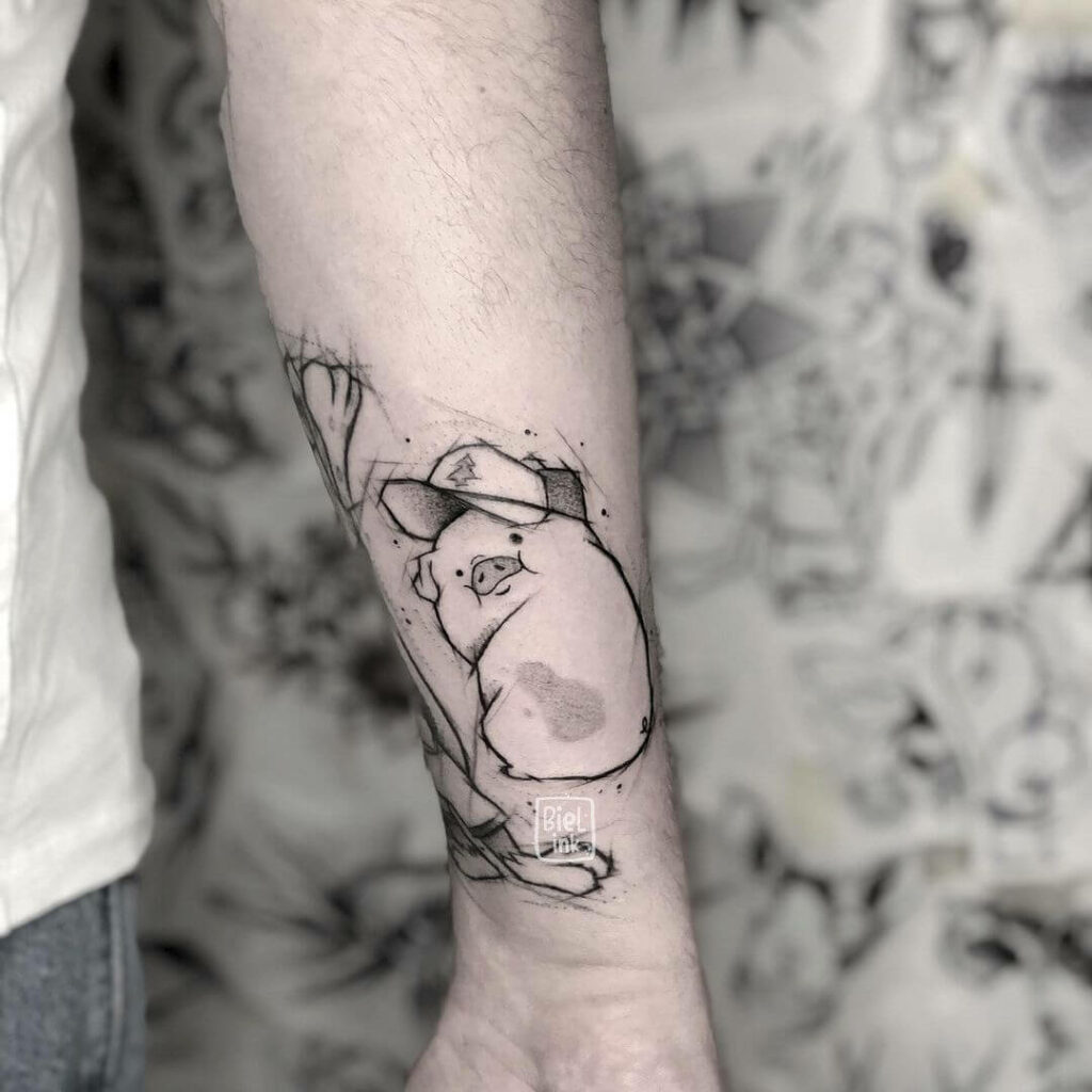 10+ Gravity Falls Tattoo Ideas That Will Blow Your Mind! 14 A Tattoo Of Waddles From Gravity Falls