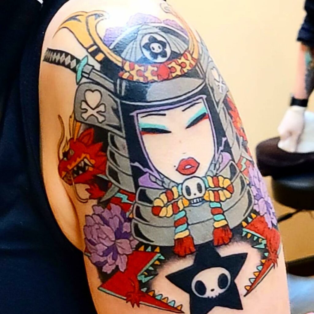 12+ Samurai Girl Tattoo Ideas To Inspire You! 12 A Tokidoki Inspired Girl Samurai Design Tattoo