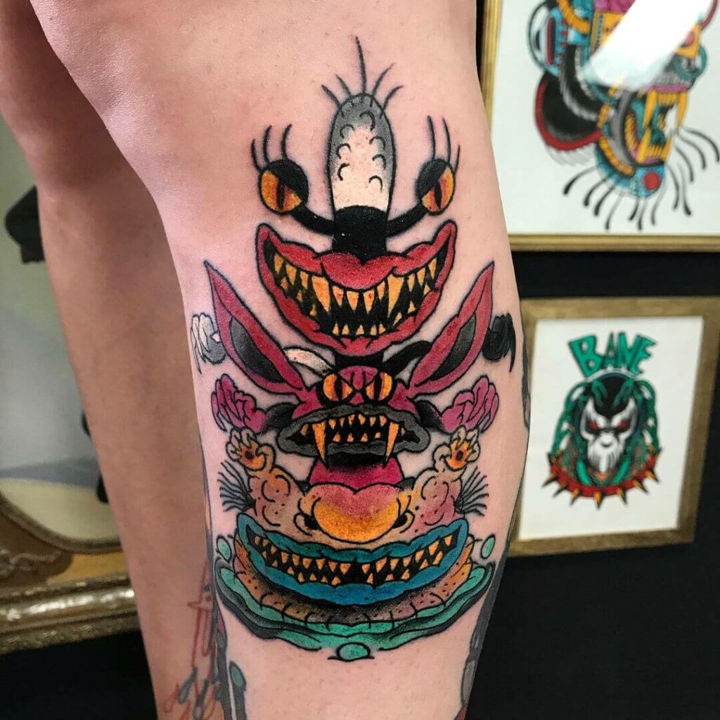 11+ Nickelodeon Tattoo Ideas That Will Blow Your Mind! 19 'AAAHH!!! Real Monsters' Tattoo