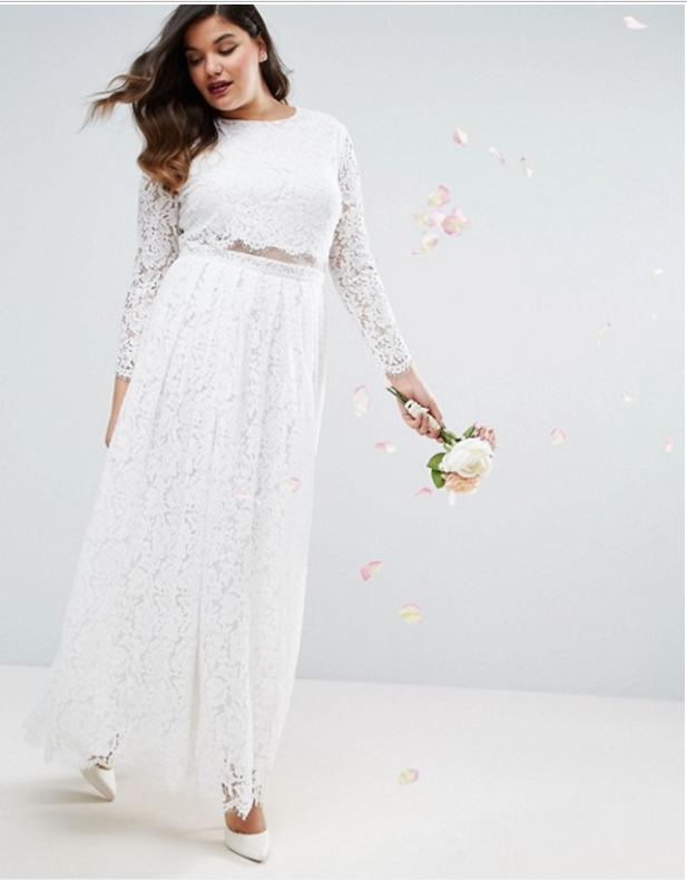 ASOS CURVE BRIDAL Lace Long Sleeve Maxi Prom Dress – $190 ASOS CURVE BRIDAL Lace Long Sleeve Maxi Prom Dress
