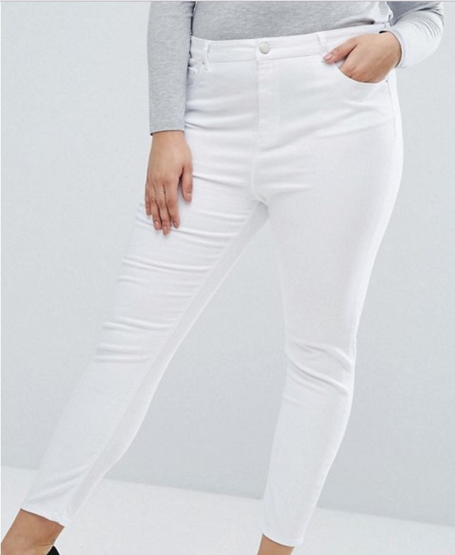 ASOS CURVE RIDLEY High Waist Skinny Jeans in Optic White – £25 White curve skinny jeans