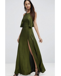 Asos – Crop Top Strappy Back Foil Maxi Dress £65 Asos £65
