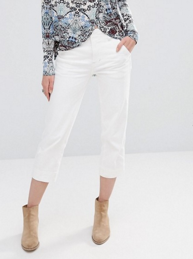 ASOS Free People Jeans With Wide Leg – £34 White cropped wide leg jeans