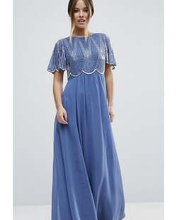 Asos – Petite Embellished Bodice Maxi Dress with Scallop Sleeve £85 Asos £85