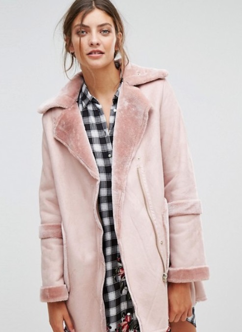 ASOS Stradivarius Faux Shearling Jacket – $79 ASOS Stradivarius Faux Shearling Jacket