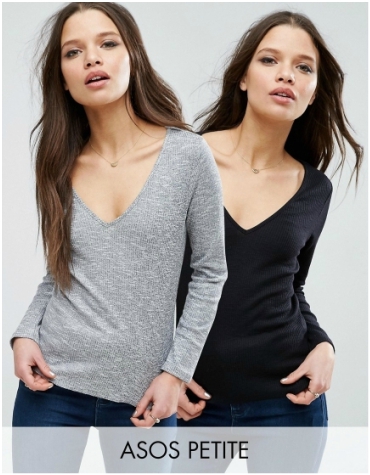 ASOS petite fitted vneck tshirt 2 pack £25 ASOS petite fitted v-neck t-shirt pack