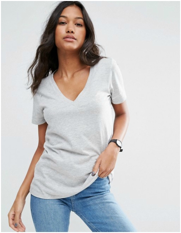 ASOS v-neck slouchy tee £8_105 ASOS v-neck slouchy grey short sleeved t-shirt