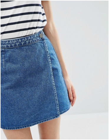 ASOS wrap around denim skirt £22_249 ASOS wrap around blue denim mini skirt