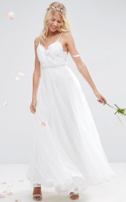 ASOS BRIDAL Embroidered Cami Mesh Maxi Dress ASOS BRIDAL Embroidered Cami Mesh Maxi Dress