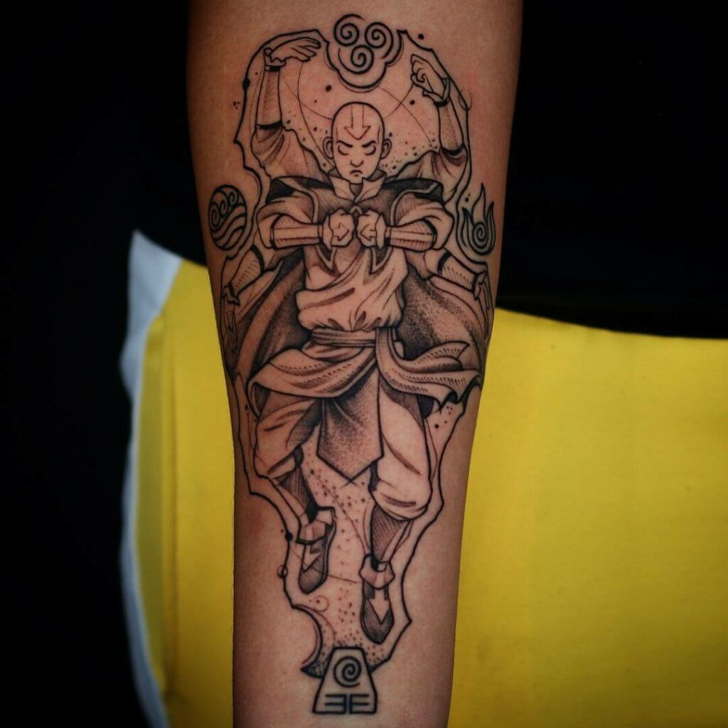 11+ Nickelodeon Tattoo Ideas That Will Blow Your Mind! 18 Aang From 'Avatar: The Last Airbender' Tattoo