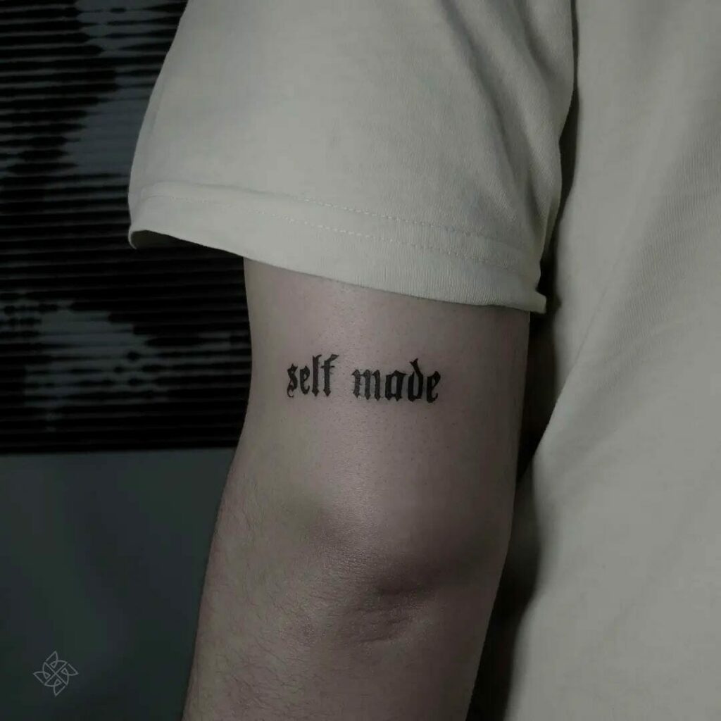 12+ Old English Font Tattoo Ideas To Inspire You! 16 Above Elbow Tattoo In Old English Font Tattoo