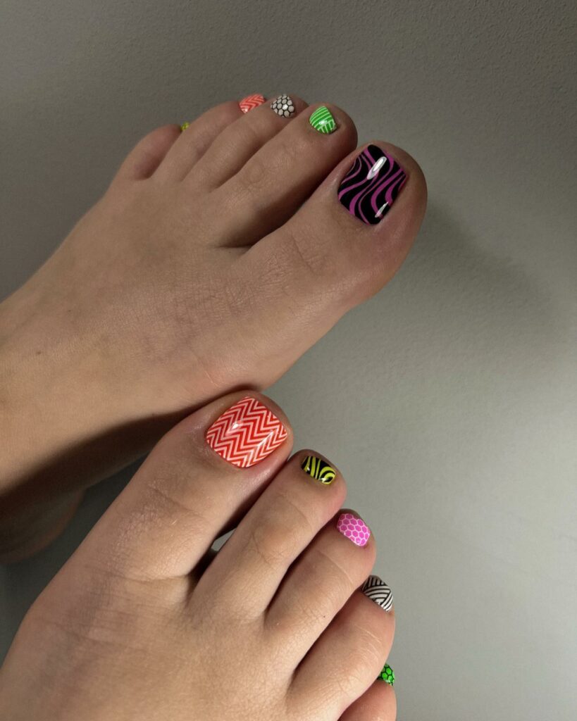 30 Gel Pedicure Ideas to Experiment with in 2024 12 Abstract Artistry pedicure