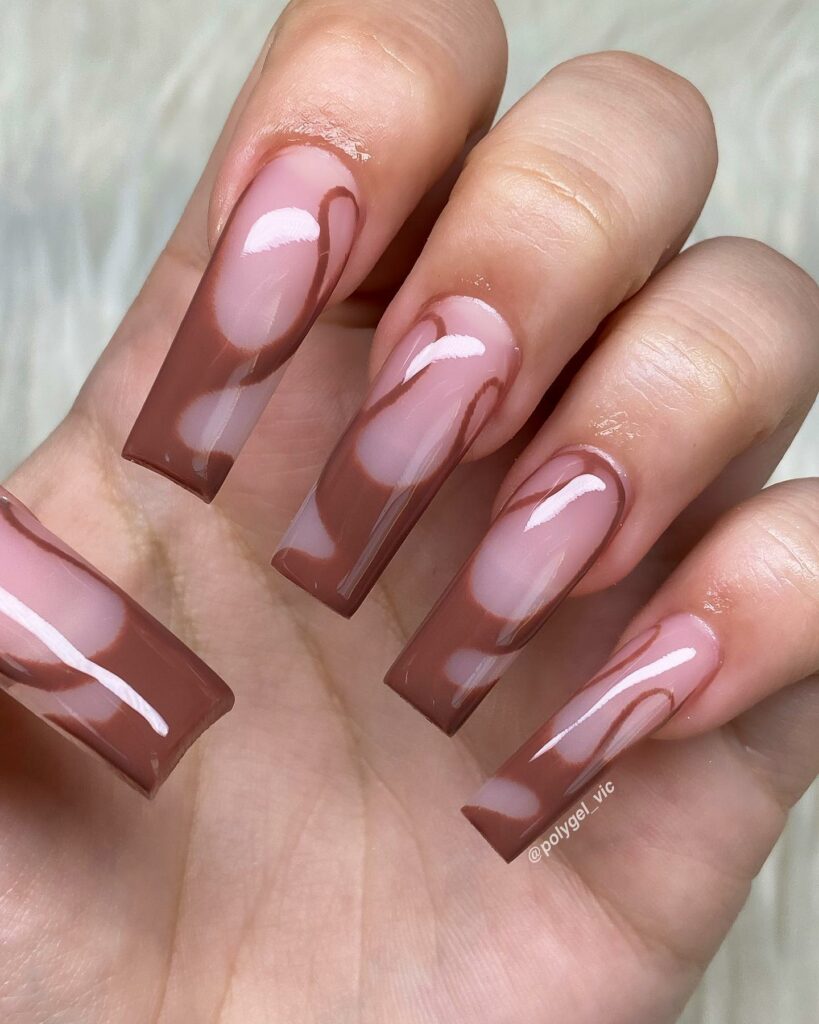 40 Latest Brown French Tip Nail Ideas To Try in 2024! 23 Abstract Brown French Nails