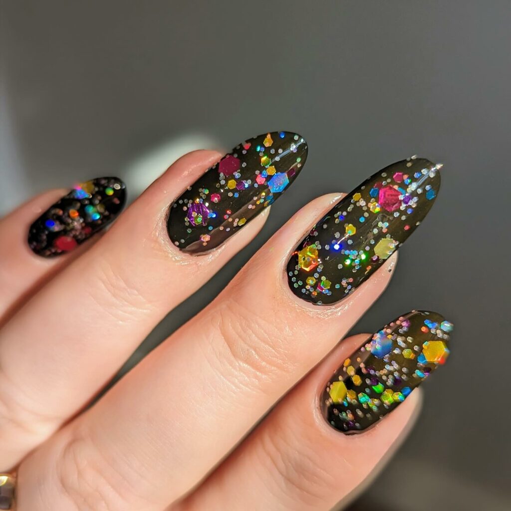 Illuminate Your Nails with 20 Christmas Lights Nail Ideas in 2024 15 Abstract Christmas Light Nails