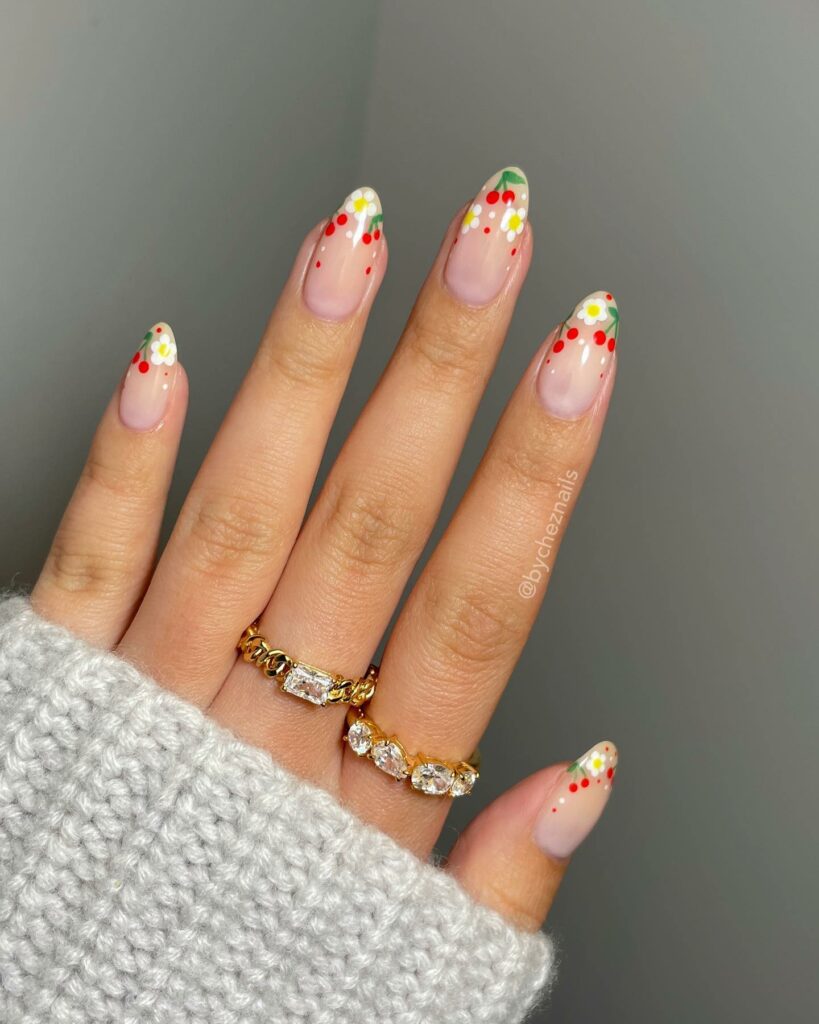 Find Your Style with 30 Daisy Nail Designs for 2024 13 Abstract Daisy nails