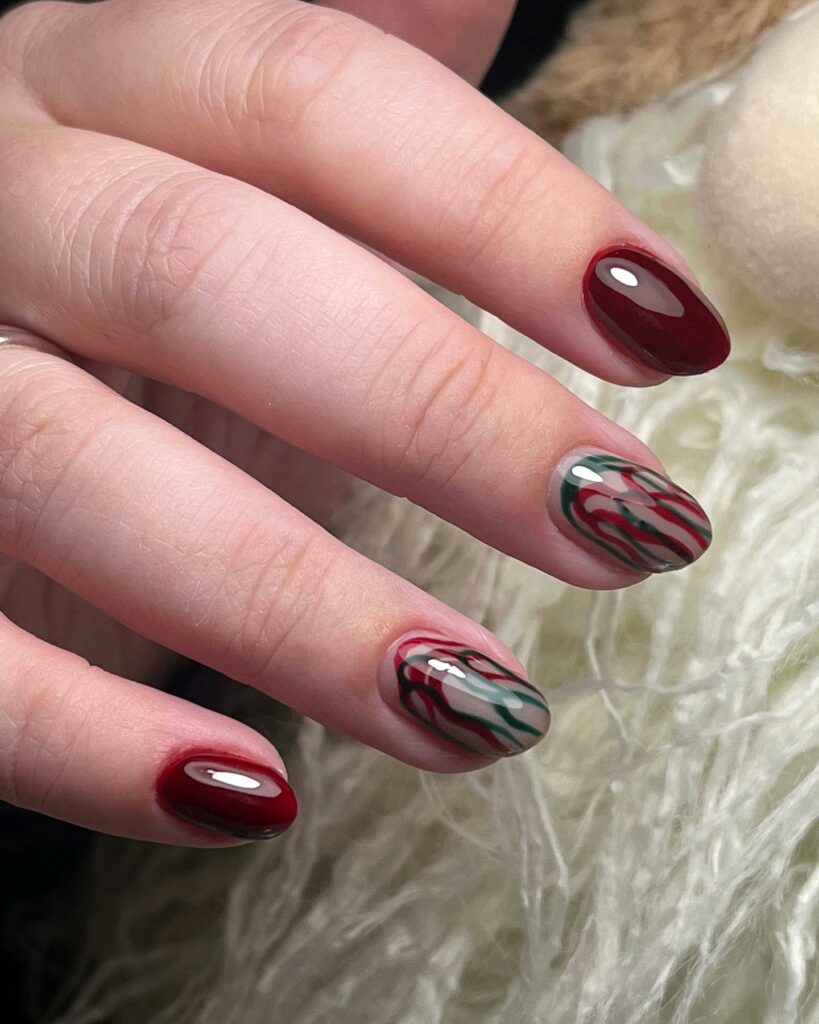 27 Latest Maroon Nail Designs To Try In 2024! 20 Abstract Maroon Nails