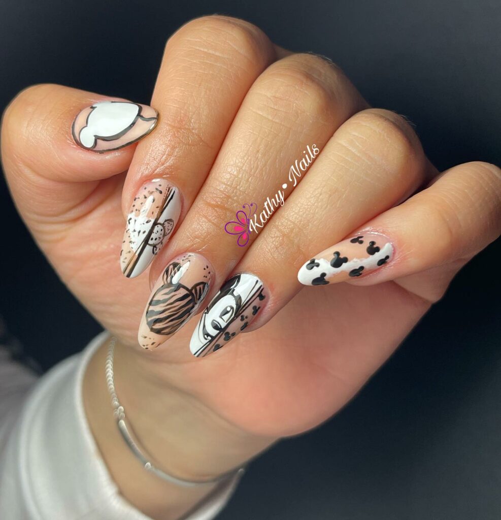 Add Whimsy with 35 Mickey Mouse Nail Designs in 2024 15 Abstract Mickey Mouse Nails