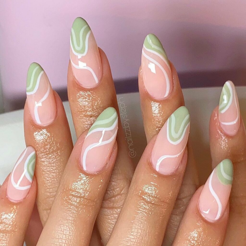 30 Latest Mint Green Nail Ideas To Try Today! 26 Modern Abstract Mint Green Nails
